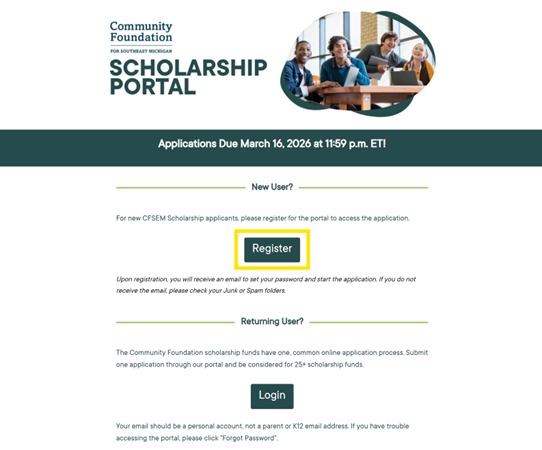 Schoalrship Portal Registration 1